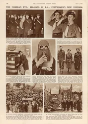 Das Auge der Kamera: Belgier in der R.N.; Neue Uniform der Postfrauen, aus The Illustrated London News, 8. Februar 1941
